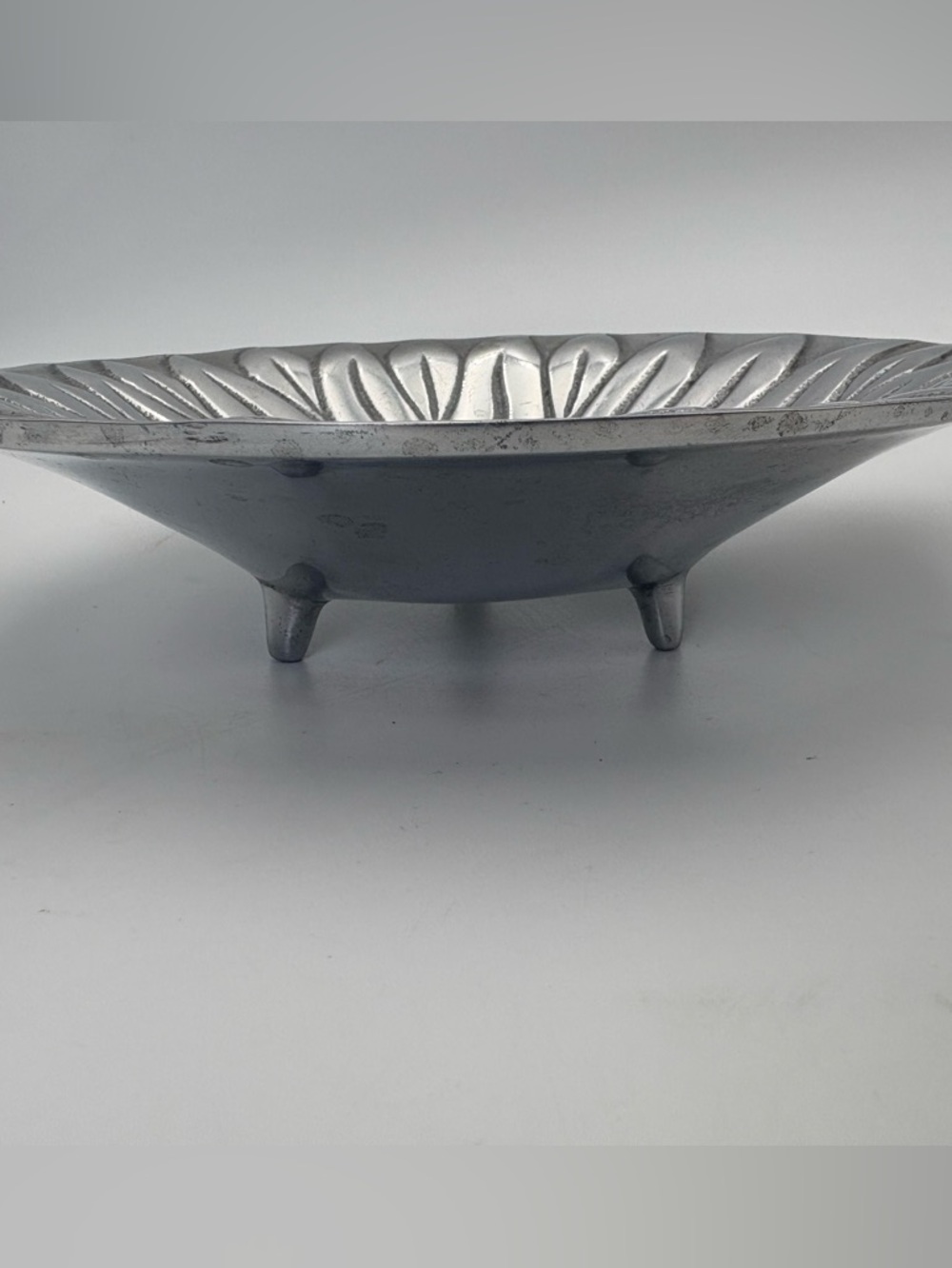 Silver Tone Sunflower Decorative Pedestal Bowl - Home Accents - Picture 4 of 10